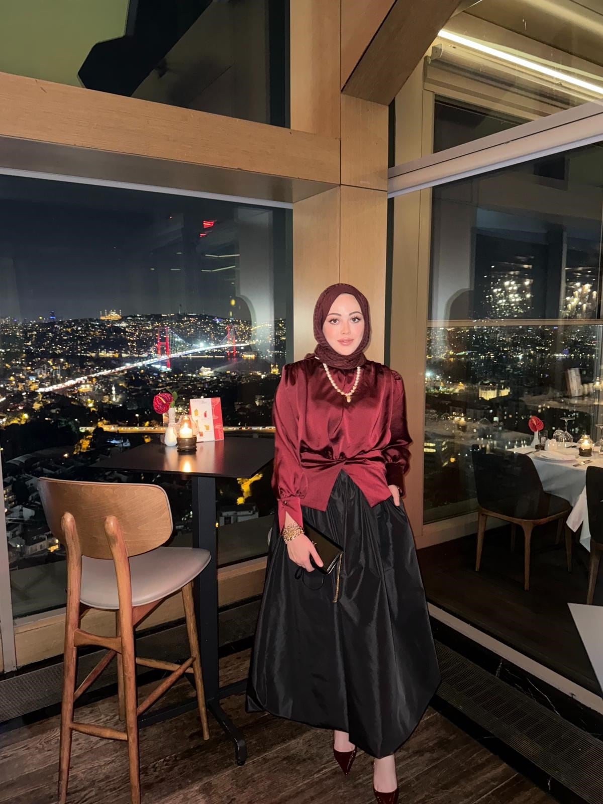 Tafta Balon Etek Siyah