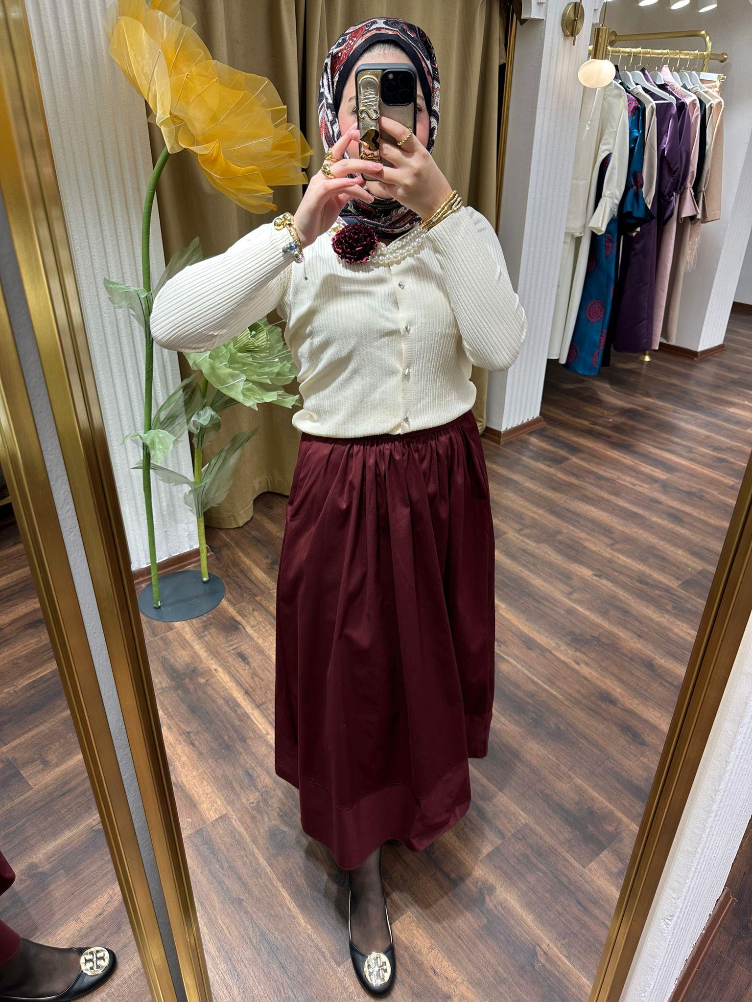 Vişne Gabardin Etek