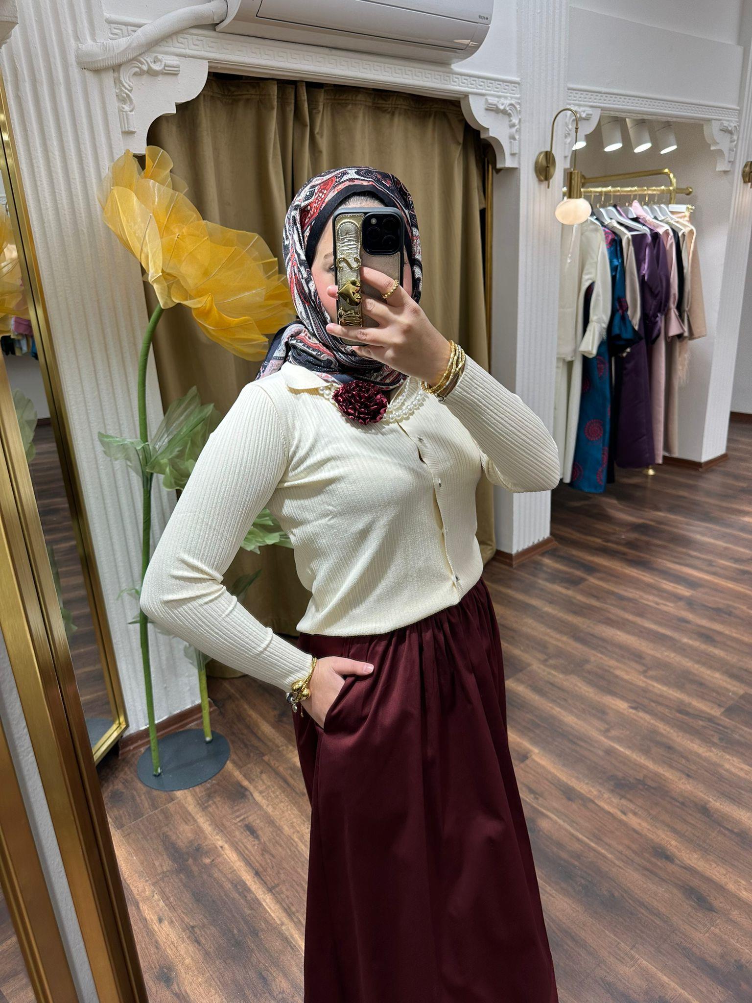 Vişne Gabardin Etek