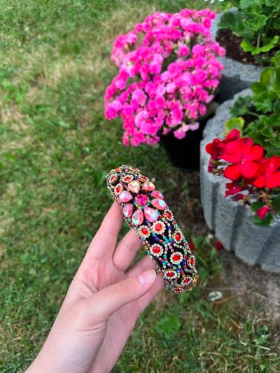 A+ Kalite Taşlı Taç Kırmızı