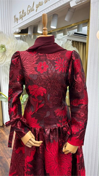 Bordo Rose Elbise