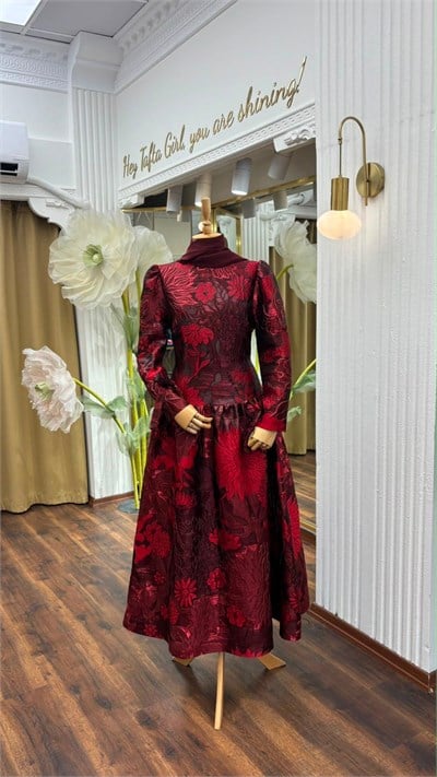 Bordo Rose Elbise