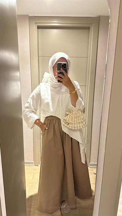 Camel Gabardin Etek