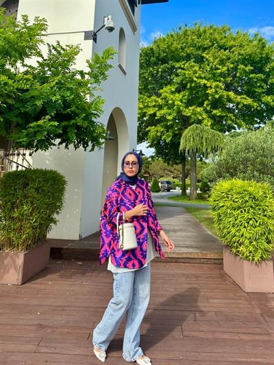 Colorful İpek Kapitone Ceket Morcivert