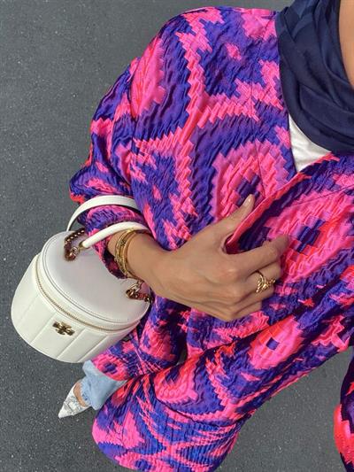 Colorful İpek Kapitone Ceket Morcivert