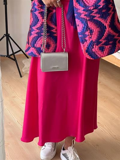 Fuchsia Saten Skirt