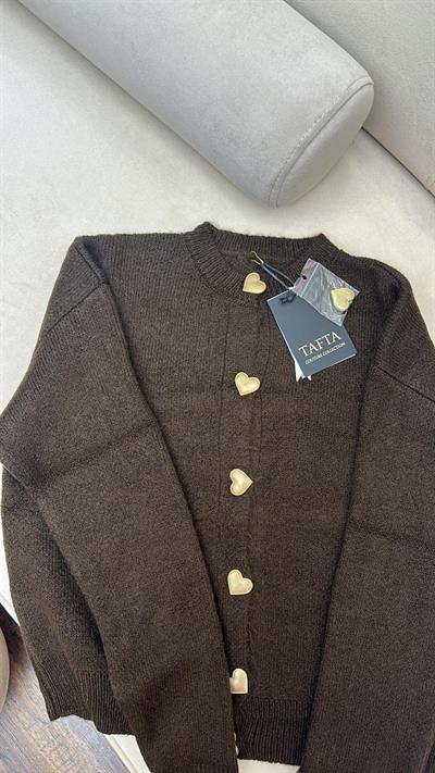 Kahverengi Kalpli Yün Triko