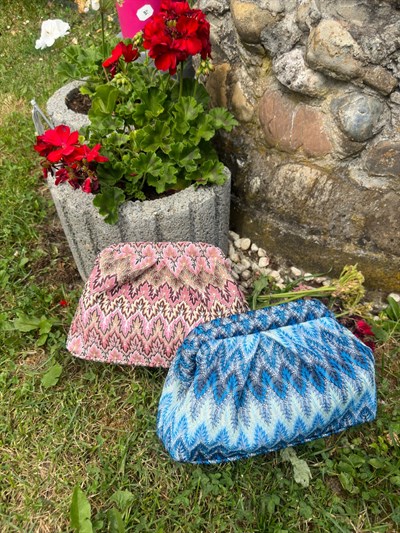 Mavi Etnik Desen Clutch Çanta