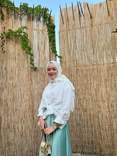 Mint Yeşili Saten Skirt