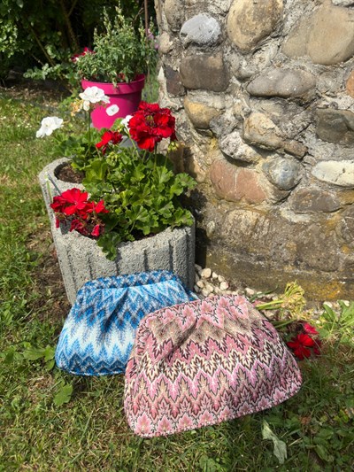 Pembe Etnik Desen Clutch Çanta
