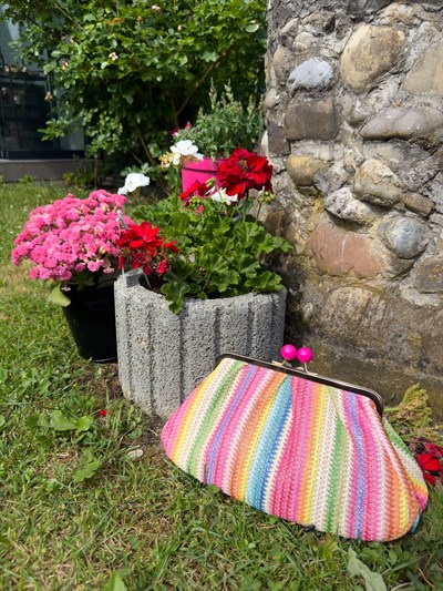 Renkli Hasır Clutch Çanta