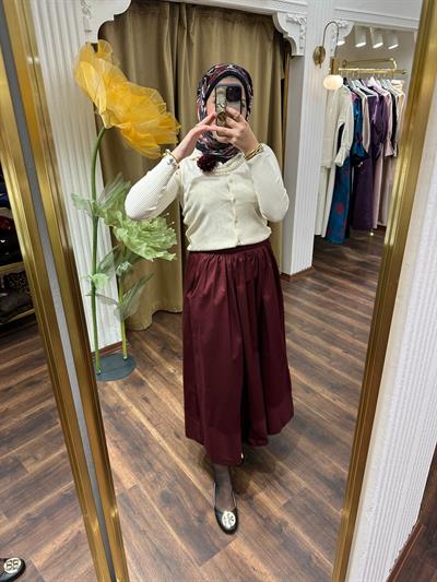 Vişne Gabardin Etek