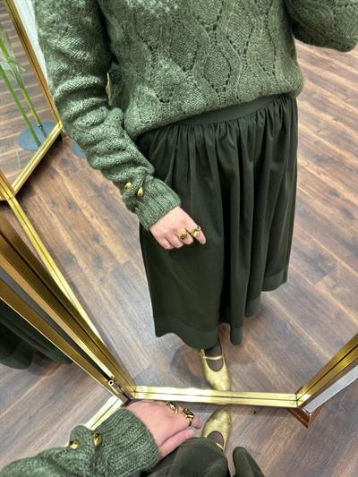 Zincir Örme Yün Triko Kazak Haki