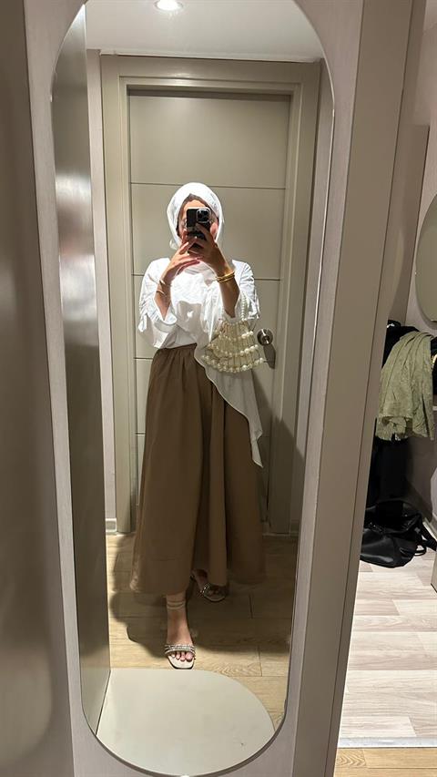 Camel Gabardin Etek