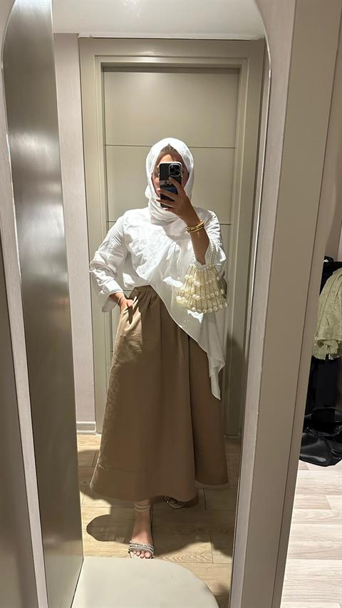 Camel Gabardin Etek