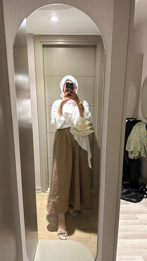 Camel Gabardin Etek