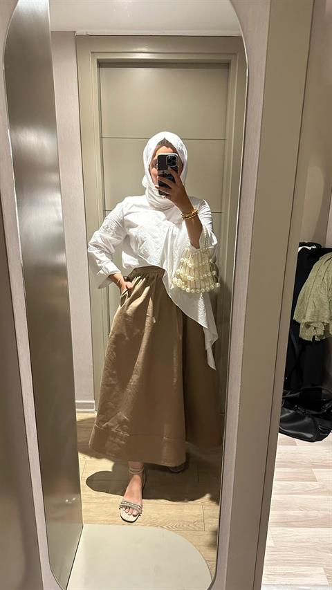 Camel Gabardin Etek