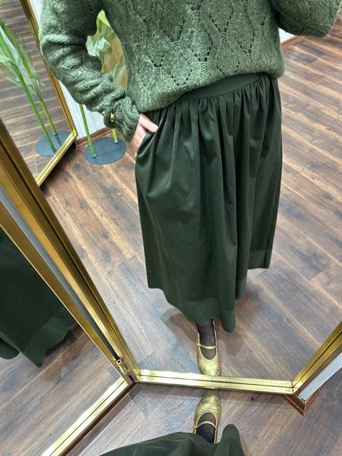 Haki Gabardin Skirt