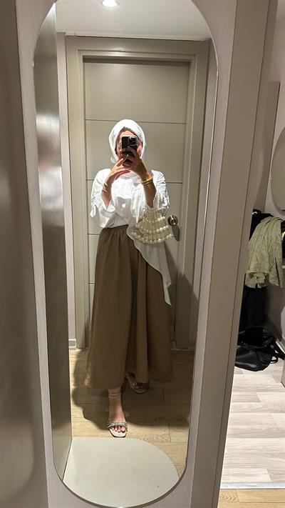Camel Gabardin Etek