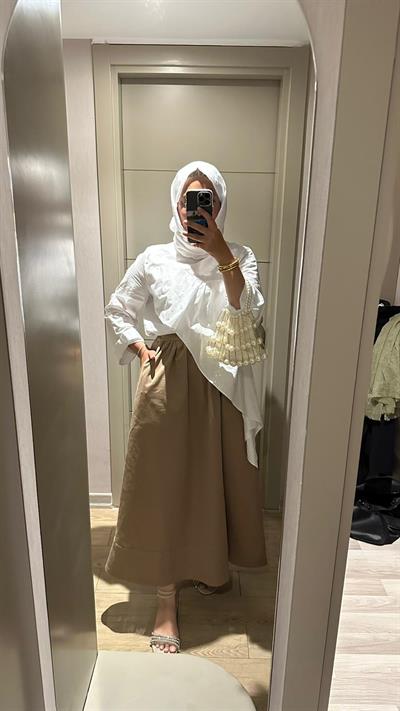 Camel Gabardin Etek