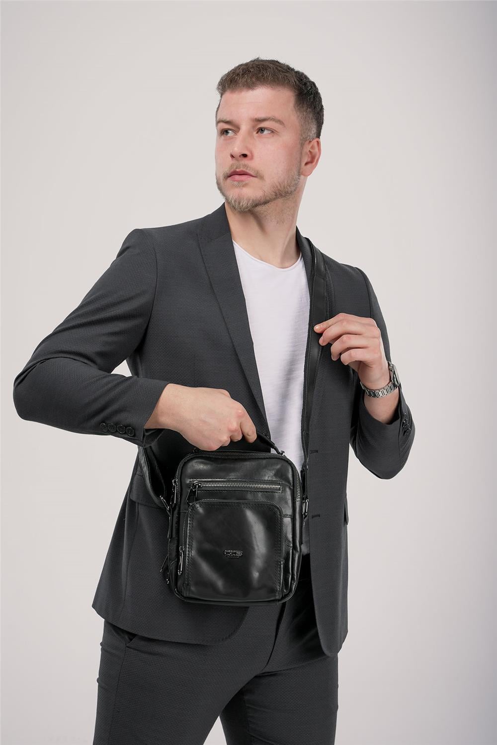 ÇÇS 31595 Hakiki Deri Askılı Çanta