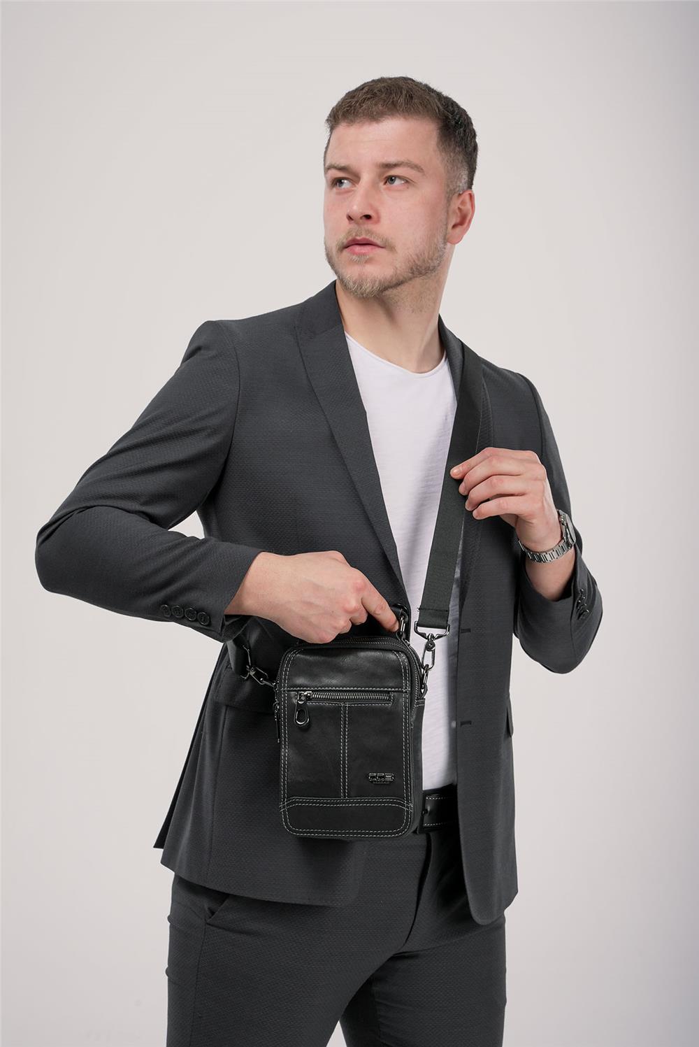 ÇÇS 31609 Hakiki Deri Askılı Çanta