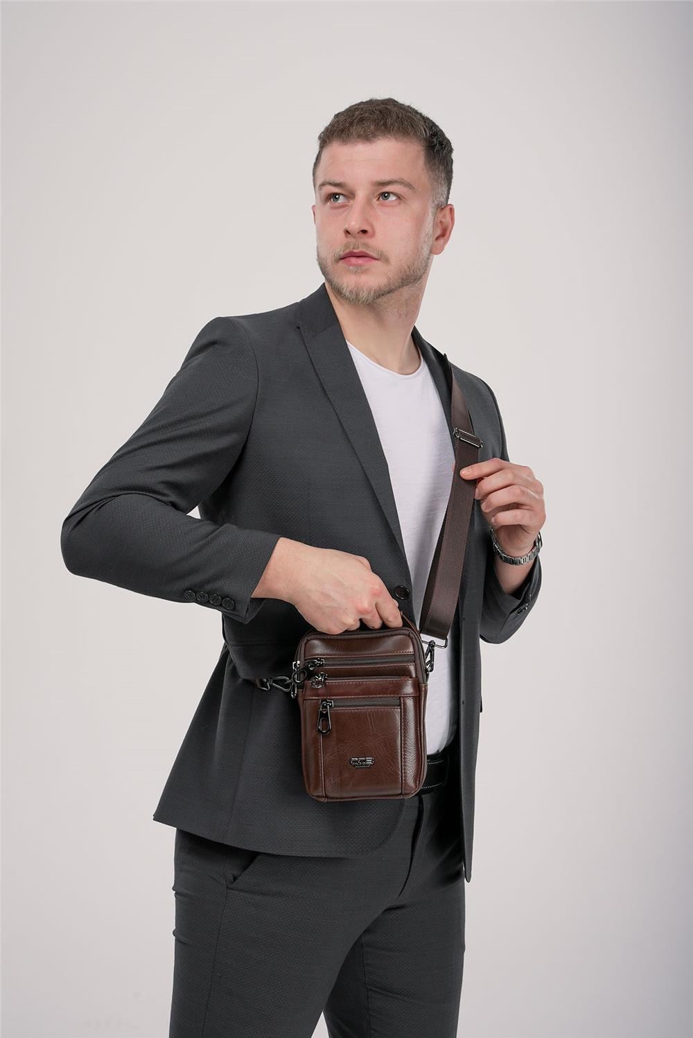 ÇÇS 31616 Hakiki Deri Askılı Çanta