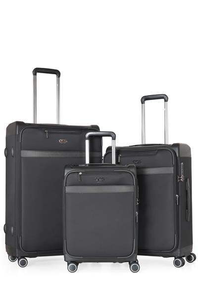 ÇÇS 450 Kumaş & Plastik 3 Lü Valiz Seti - ÇÇS Çanta