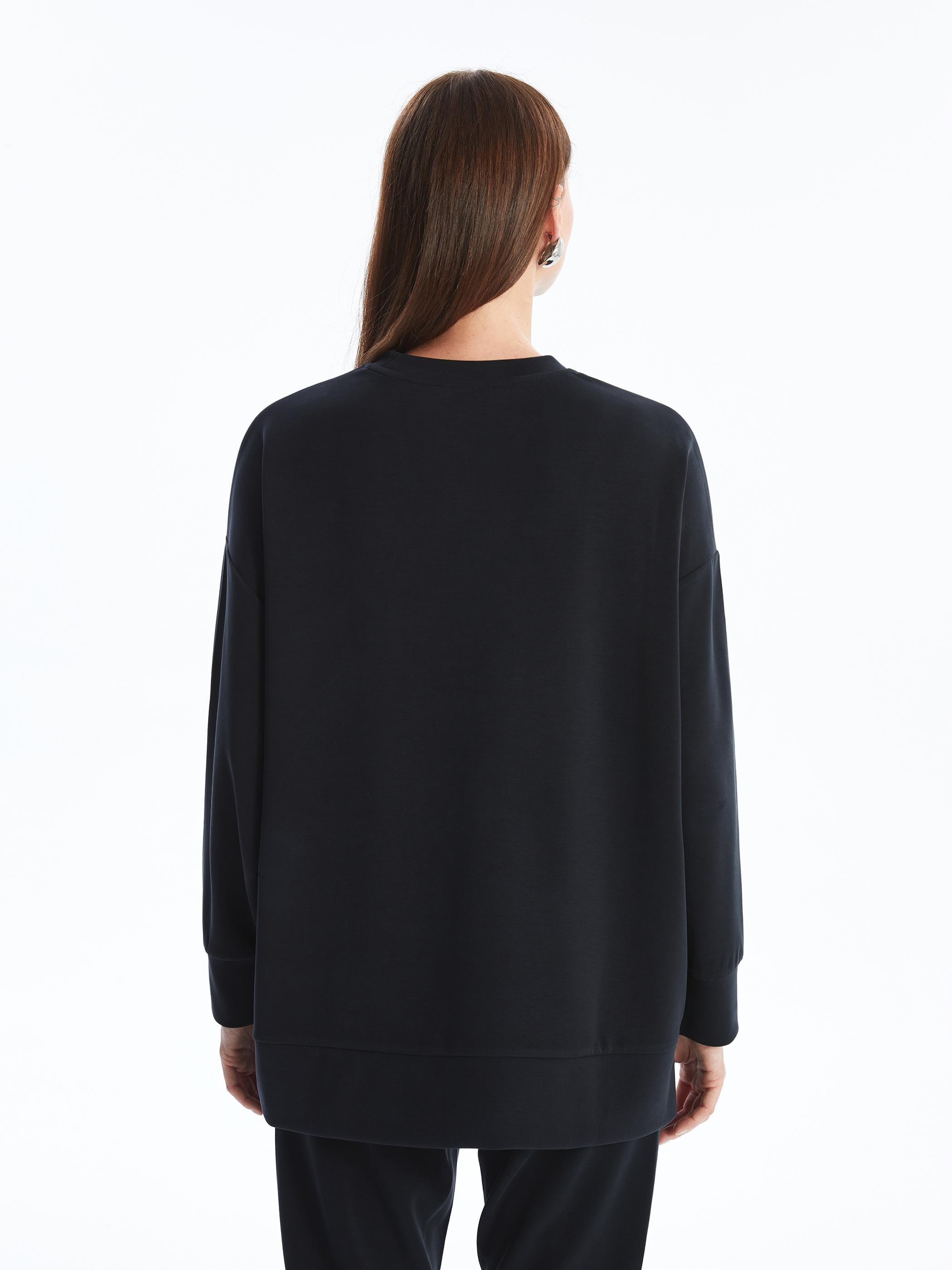 Aversa - Modal Oysho Kumaş Oversize Uzun Kollu Sweatshirt - Antrasit