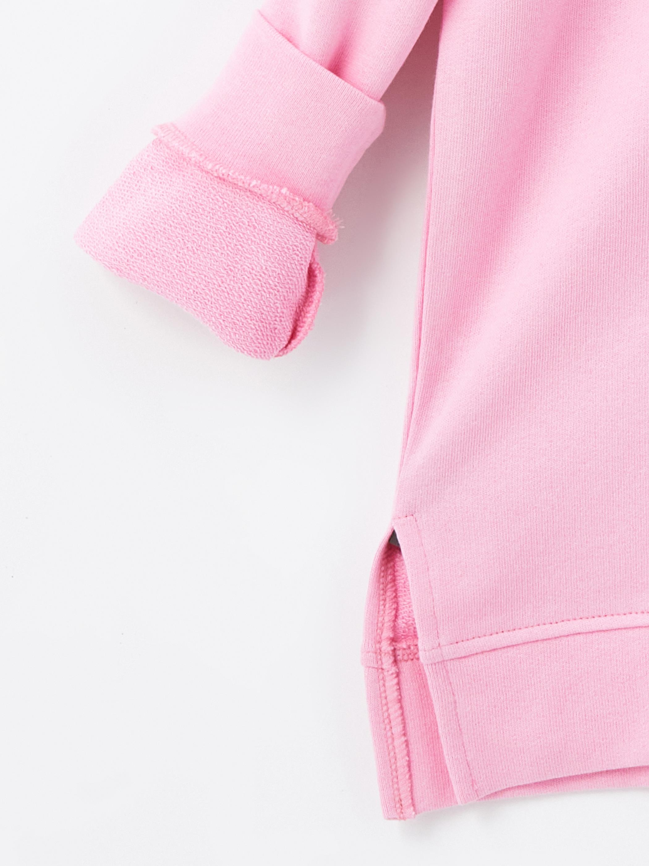 Campinas - Örme Baskı Detaylı Sweatshirt - Pembe Renk
