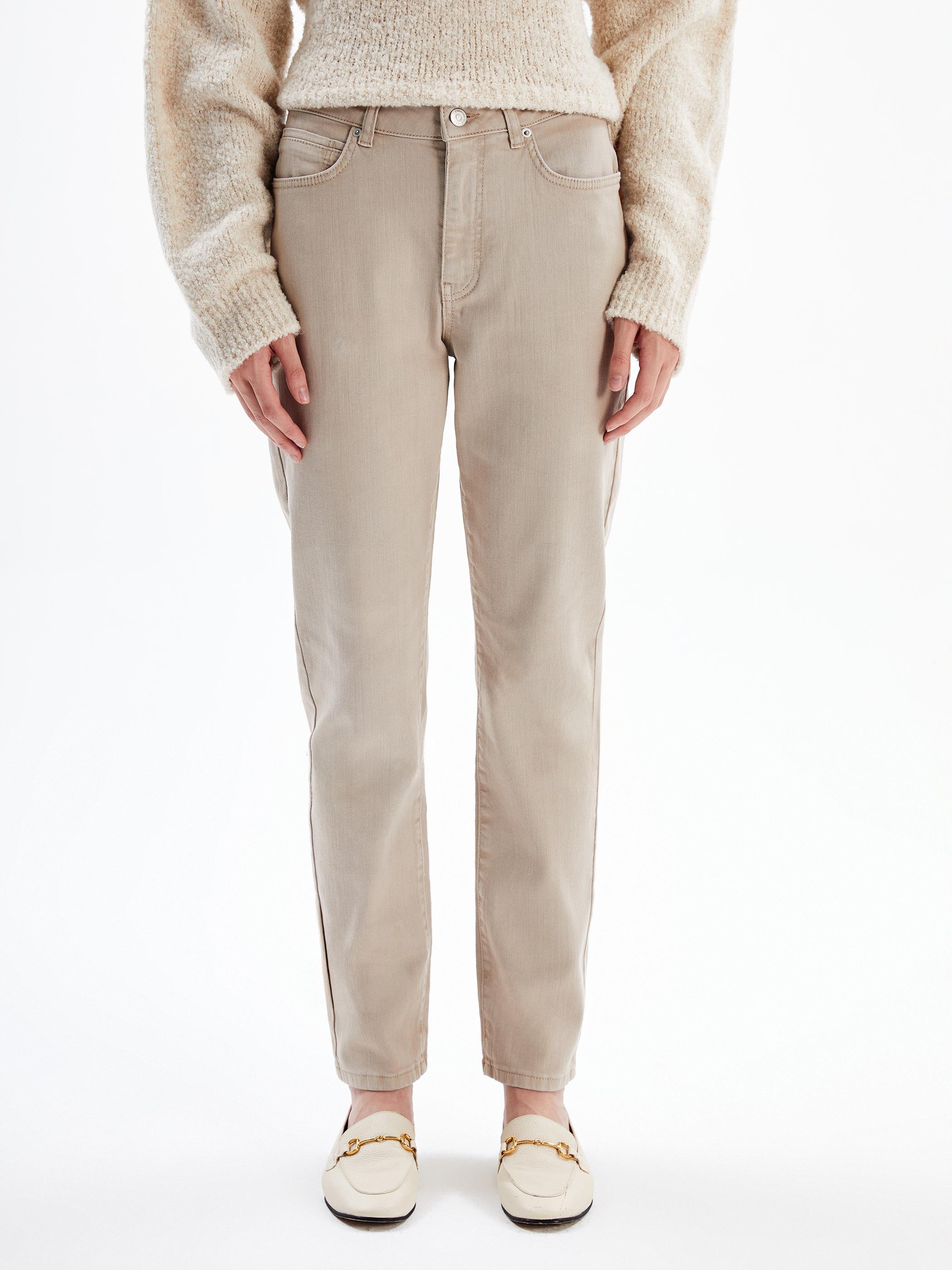 Detroit - Normal Bel Regular Fit Denim Pantolon - Bej Renk