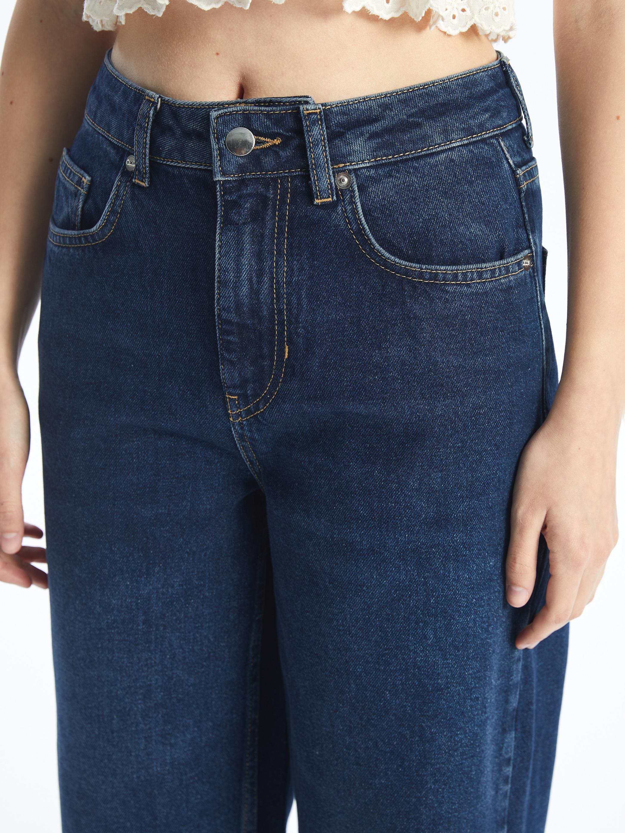 Jean Düz Palazzo Kalıp Pantolon - Mid