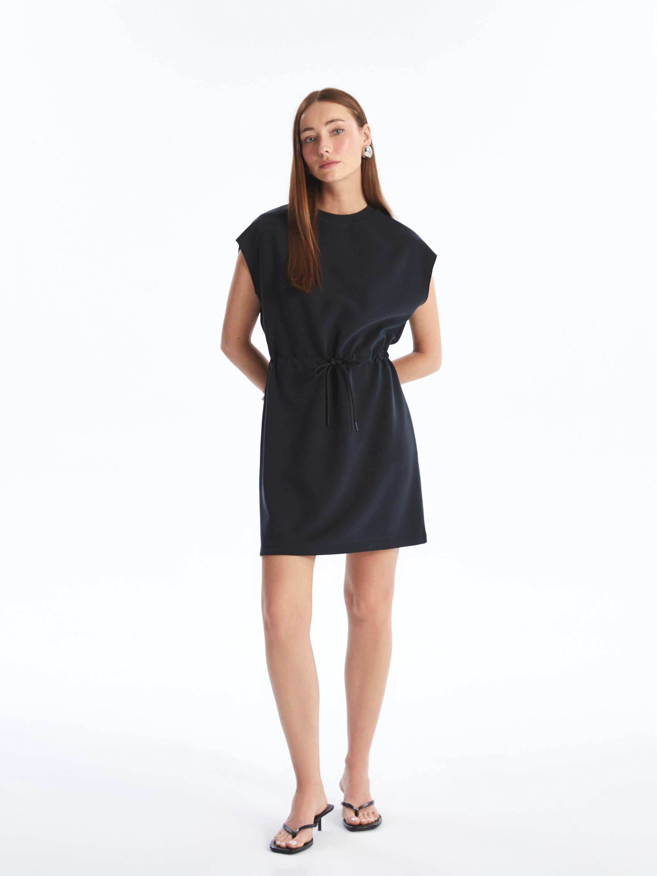 Modena - Modal Oysho Kumaş Örme Elbise - Antrasit