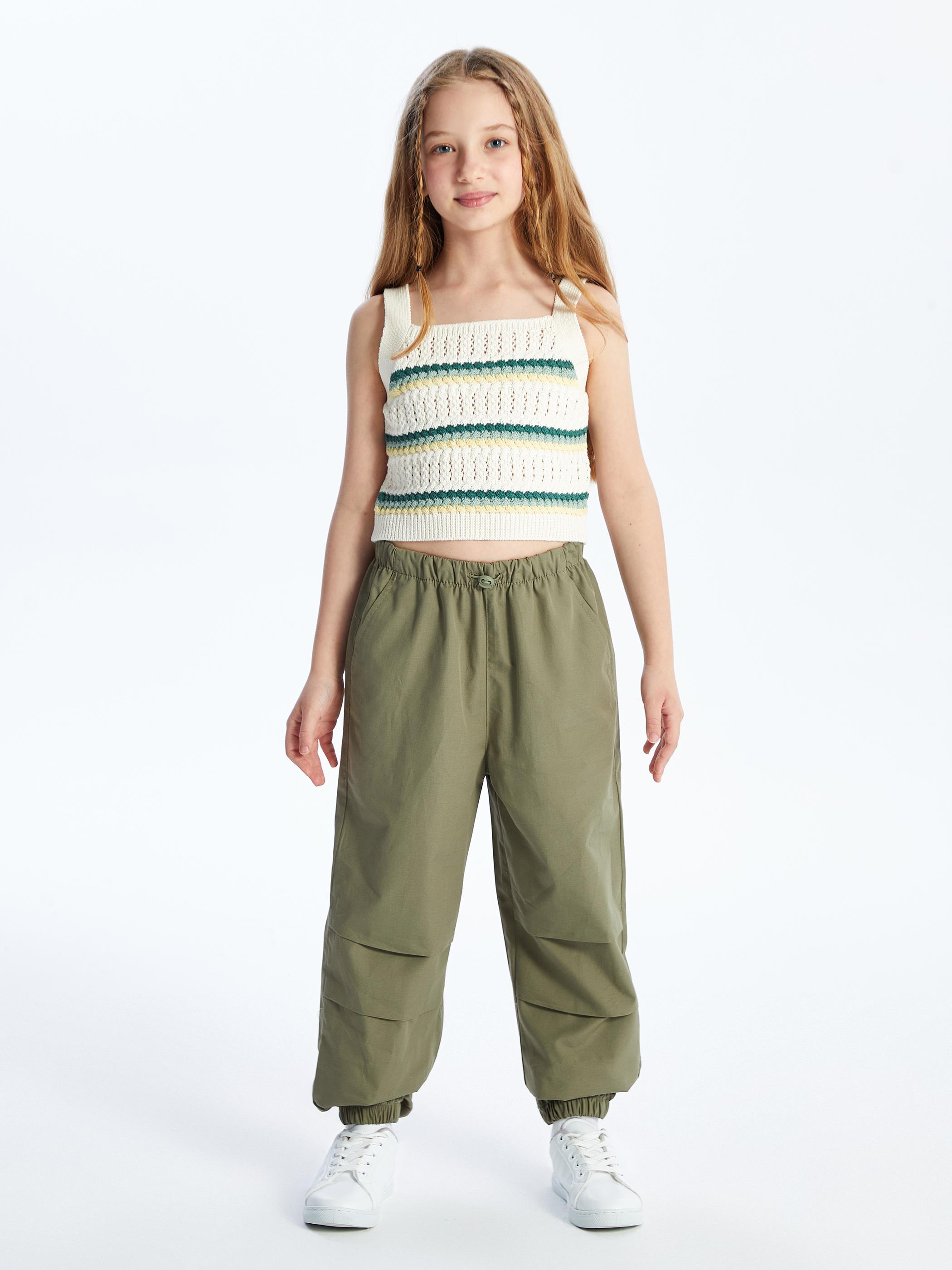 Palmira - Örgü Detaylı Çizgili Triko Bluz - Yeşil Stripe