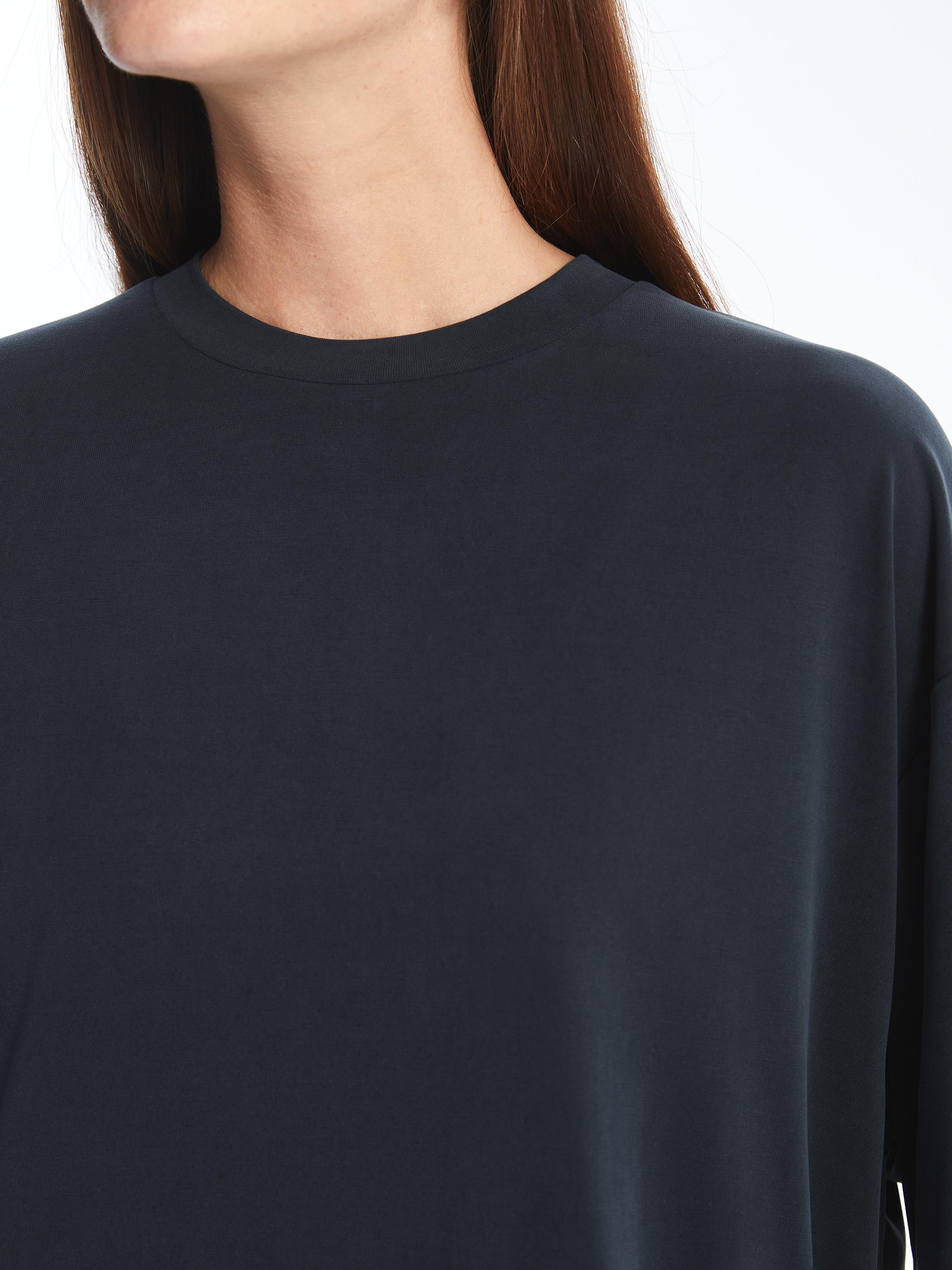 Pau - Modal Oysho Kumaş Düz Oversize Tshirt- Antrasit