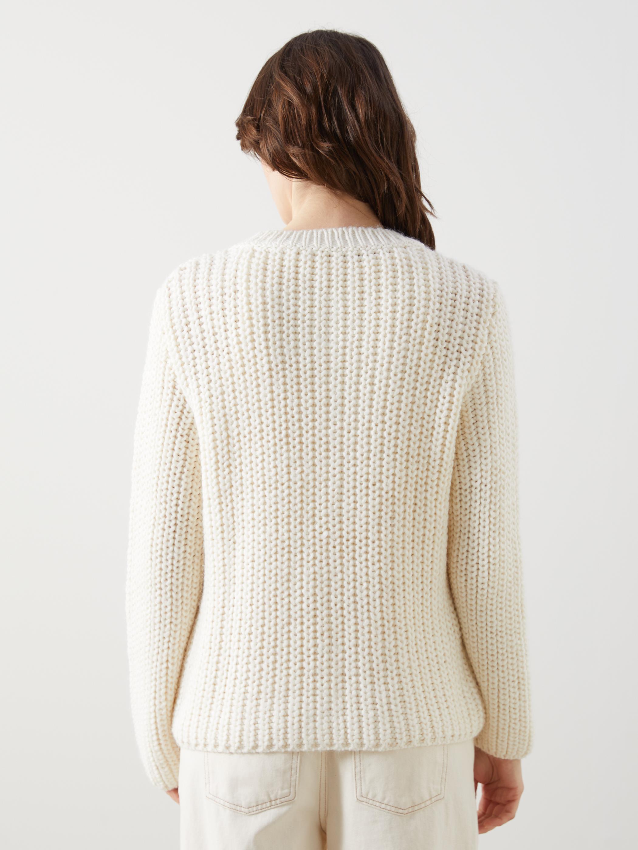 Setubal - Cepli Gold Düğme Detaylı ve Bisiklet Yaka Düz Triko Hırka  - Ekru Renk