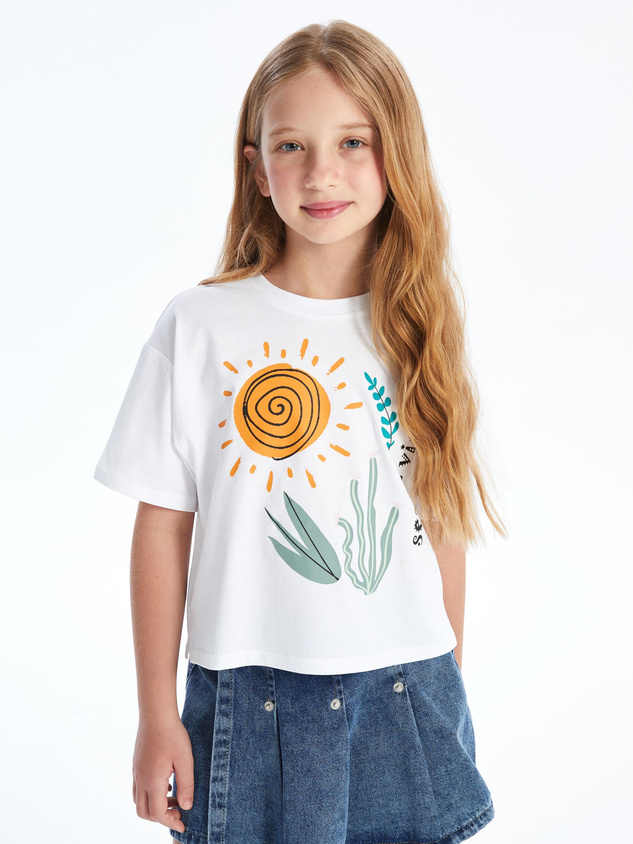 Tandıl - Örme Baskı Detaylı Tshirt - Beyaz