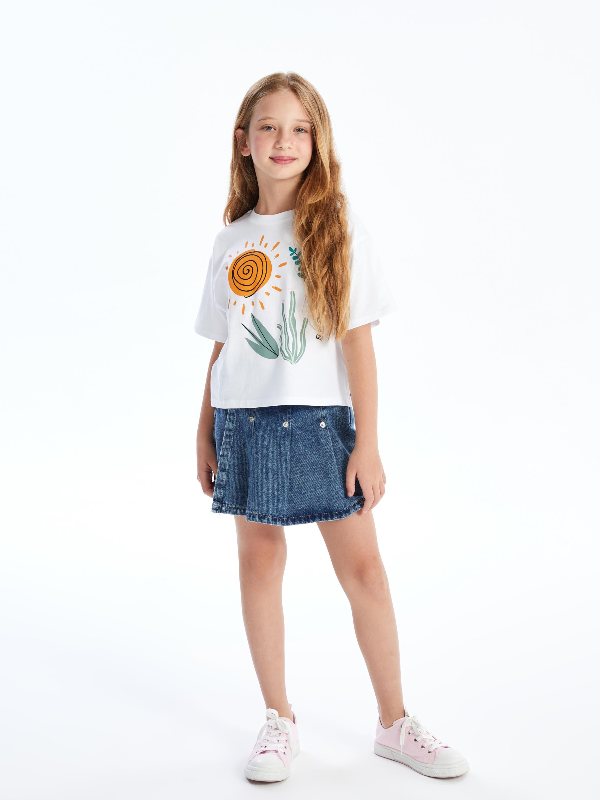 Tandıl - Örme Baskı Detaylı Tshirt - Beyaz