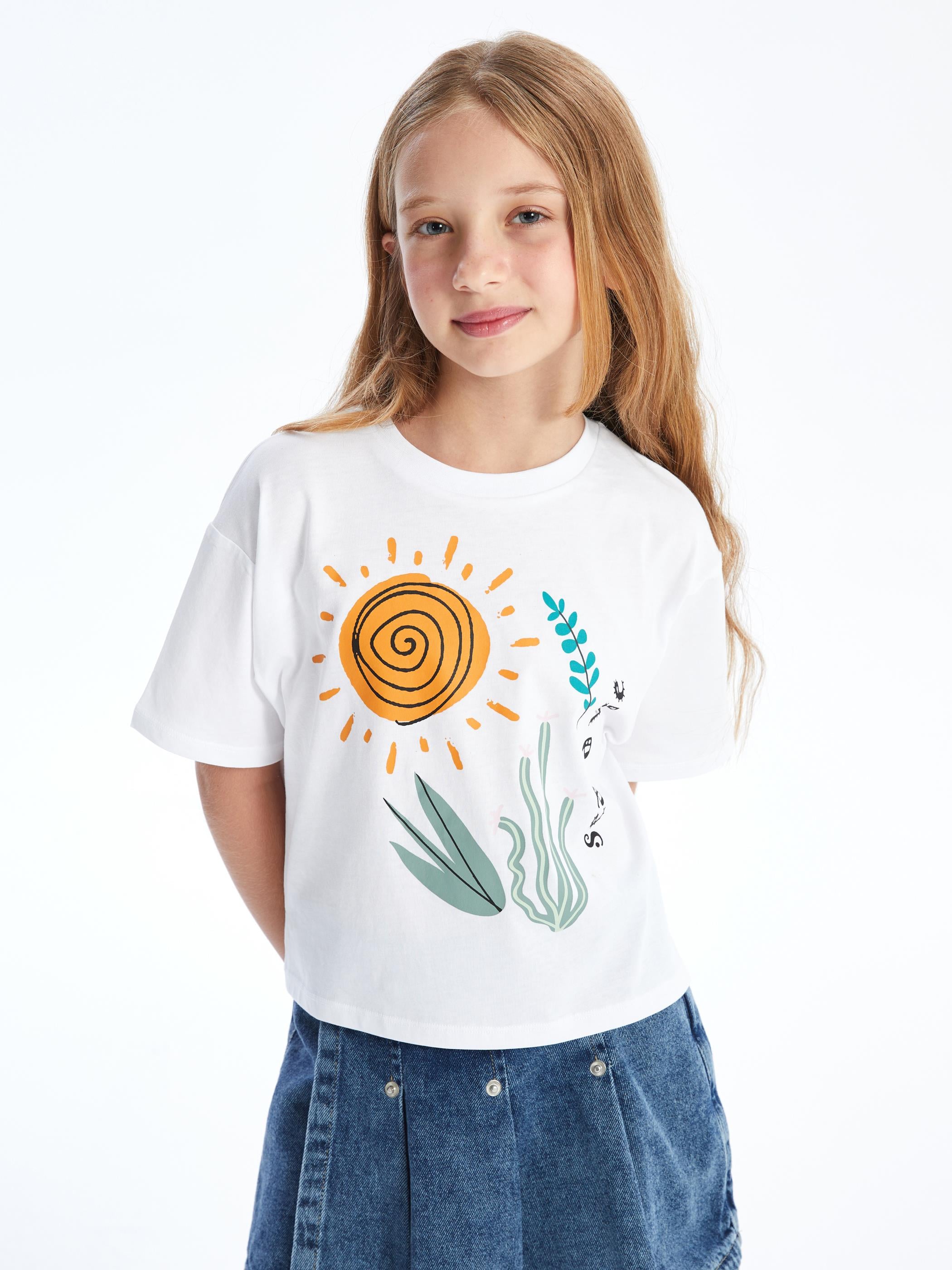 Tandıl - Örme Baskı Detaylı Tshirt - Beyaz