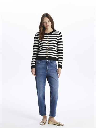 Amalfi- Hırka Uzun Kol Çizgili Triko- Siyah Stripe
