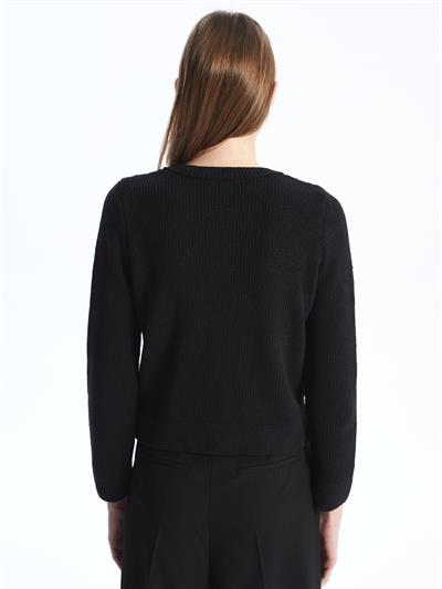 Amalfi- Hırka Uzun Kol Düz Triko- Siyah