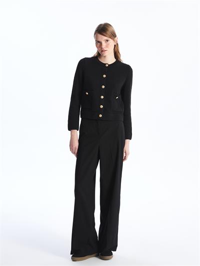 Amalfi- Hırka Uzun Kol Düz Triko- Siyah