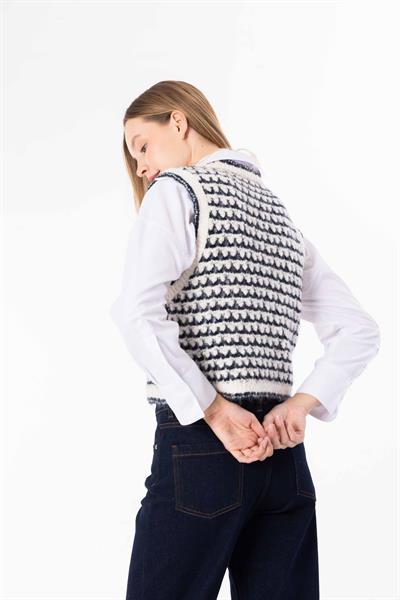 Arouca - Ajur Desenli Triko Süveter - Lacivert Renk