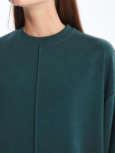 Aversa - Modal Oysho Kumaş Oversize Uzun Kollu Sweatshirt - Yeşil