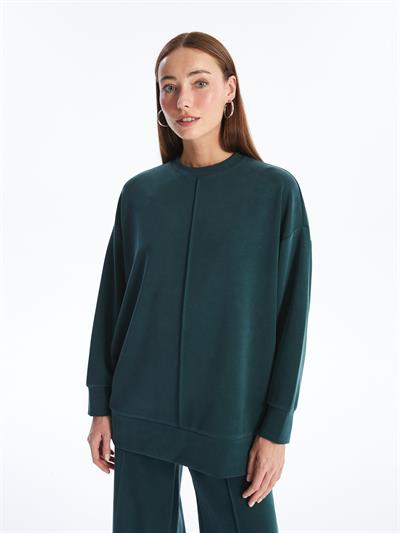 Aversa - Modal Oysho Kumaş Oversize Uzun Kollu Sweatshirt - Yeşil