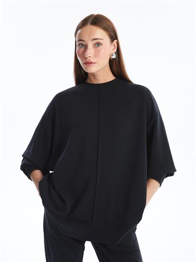 Aversa - Modal Oysho Kumaş Oversize Uzun Kollu Sweatshirt - Antrasit