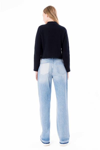 Betis - Yanları Çizgi Detaylı Denim Pantolon - Mavi Renk