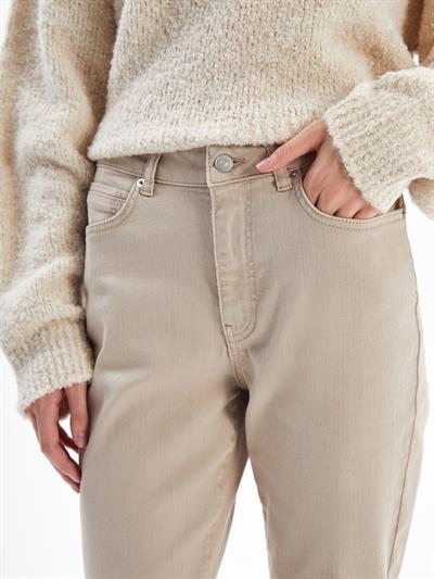 Detroit - Normal Bel Regular Fit Denim Pantolon - Bej Renk