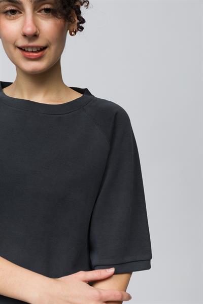 Huelva - Pike Modal Kumaş Kısa Kolu Tshirt - Antrasit Renk