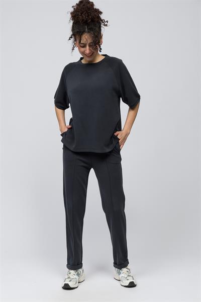 Huelva - Pike Modal Kumaş Kısa Kolu Tshirt - Antrasit Renk